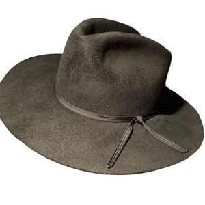 Vintage Classic Black 100% virgin wool Fedora western style cowboy Hat 7 1/4